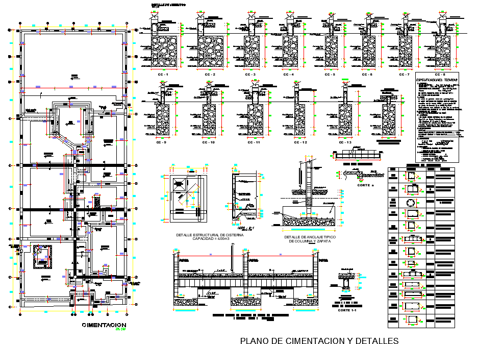 Beam plan and section detail dwg file