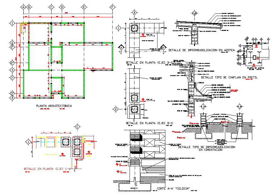 Beam plan and section detail dwg file
