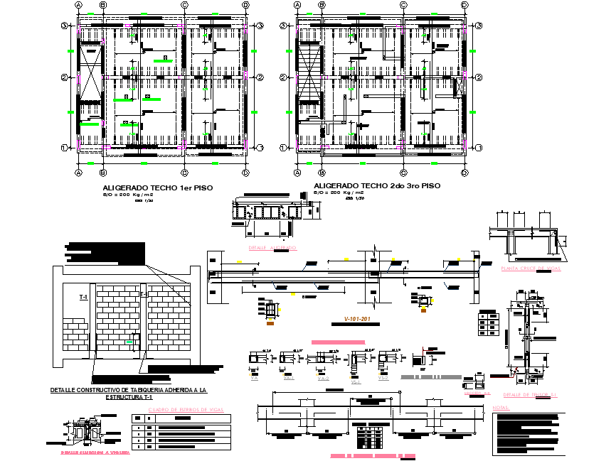 Beam plan and section detail dwg file