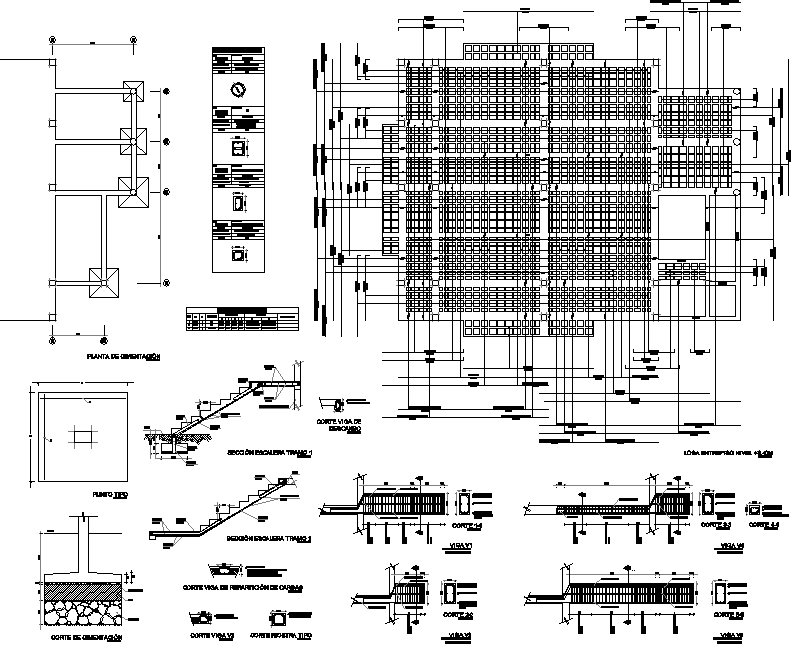 Beam plan and section detail dwg file