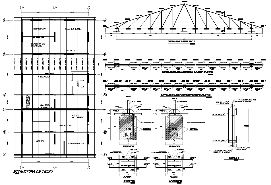 Beam plan and section detail dwg file