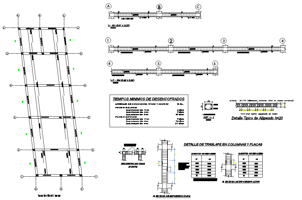 Beam plan and section detail dwg file