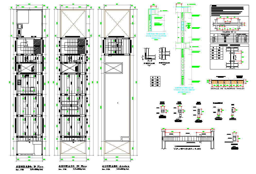 Beam plan and section dwg file