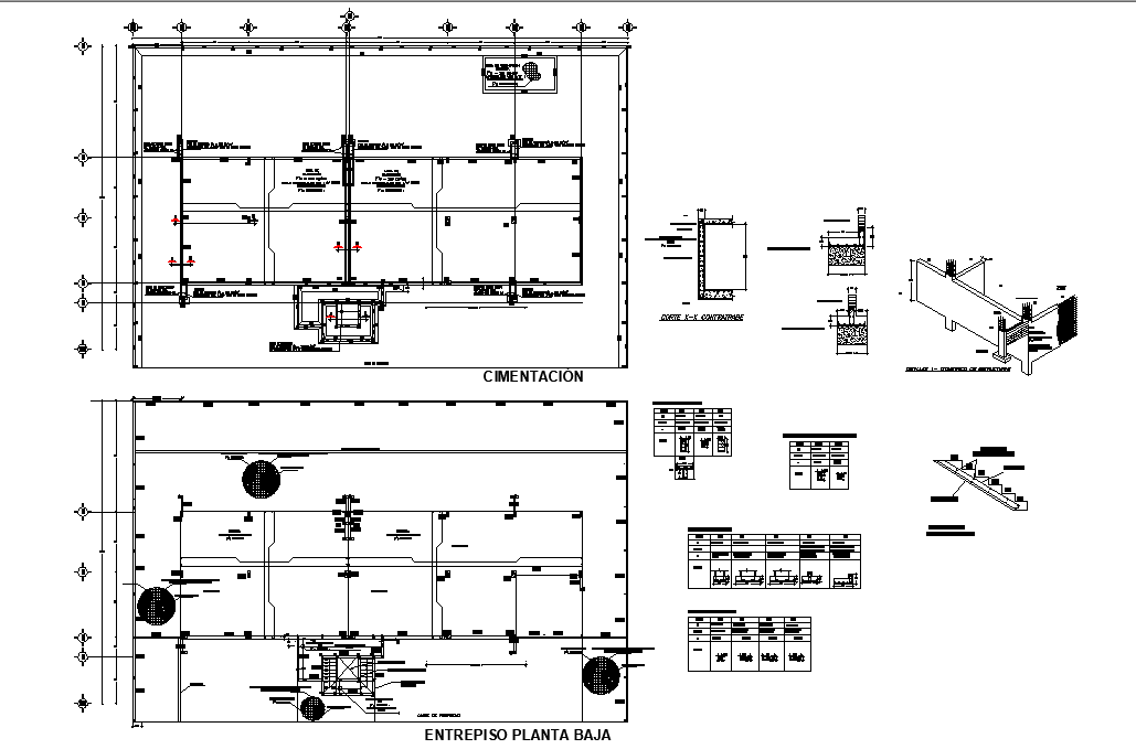 Beam plan and section plan autocad file