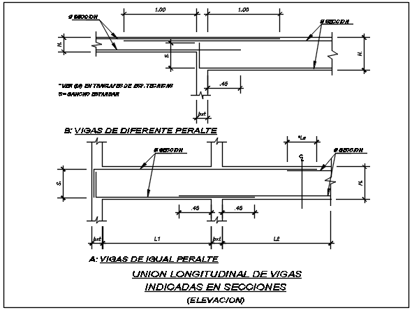 Beam section detail dwg file