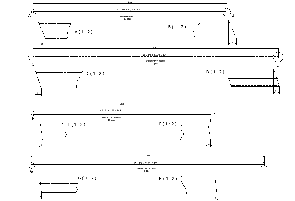 Beam section detail dwg file