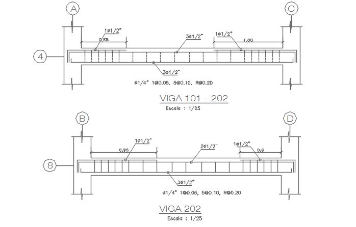 Beam section detail dwg file