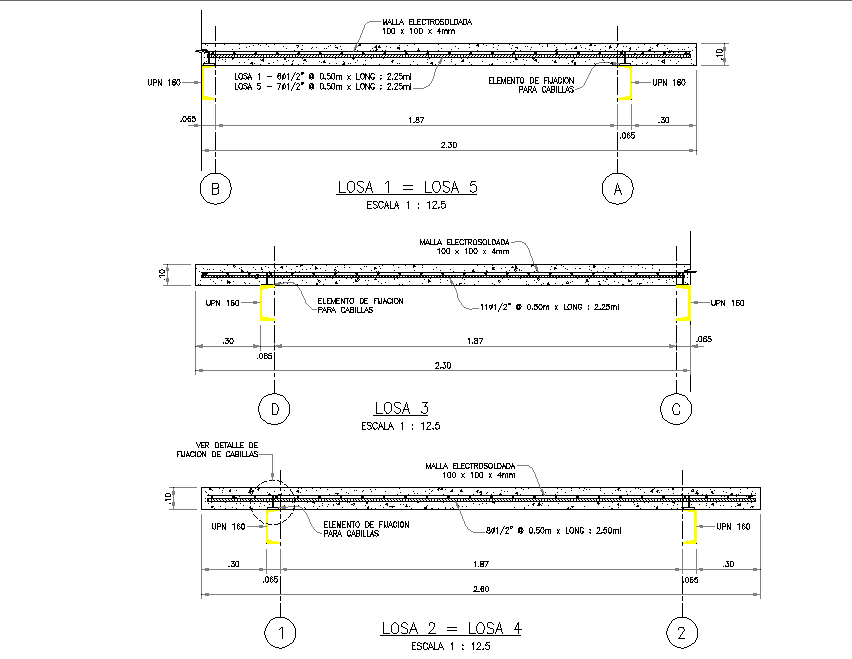 Beam section detail dwg file