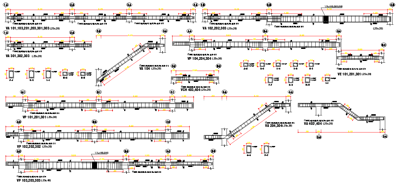 Beam section plan autocad file