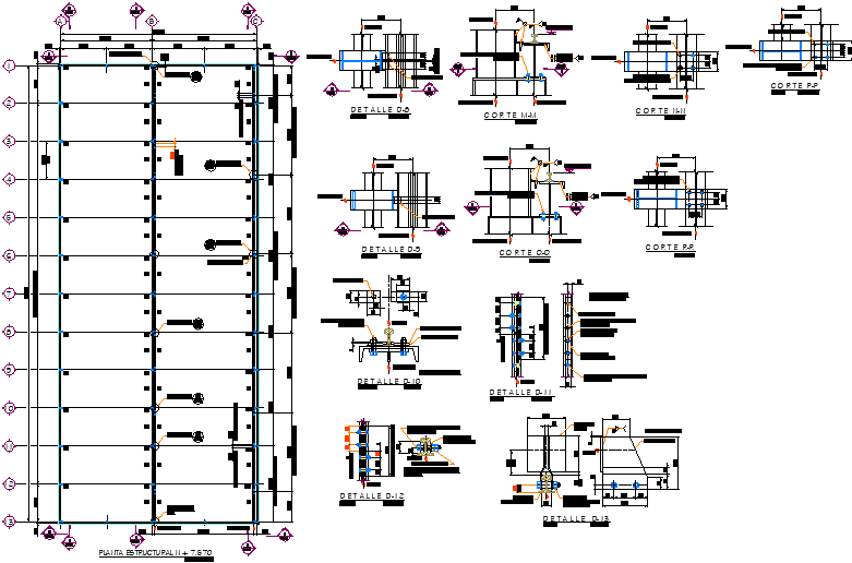 Beam section plan detail dwg file