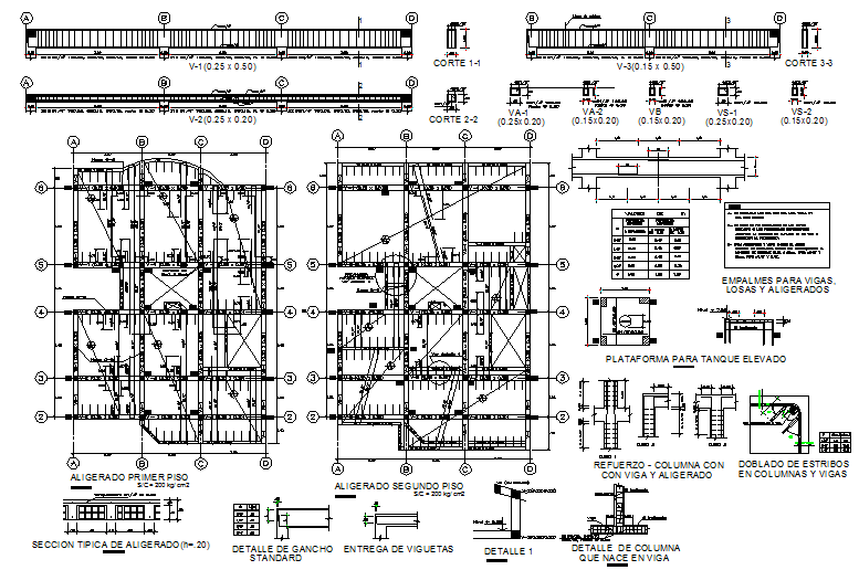 Beam section plan dwg file