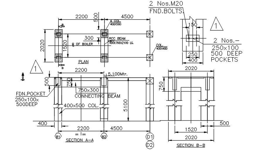 Beam To Column Connection CAD Drawing DWG File