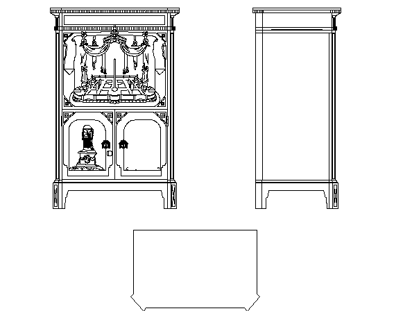 Beautiful bookcase cabinet details