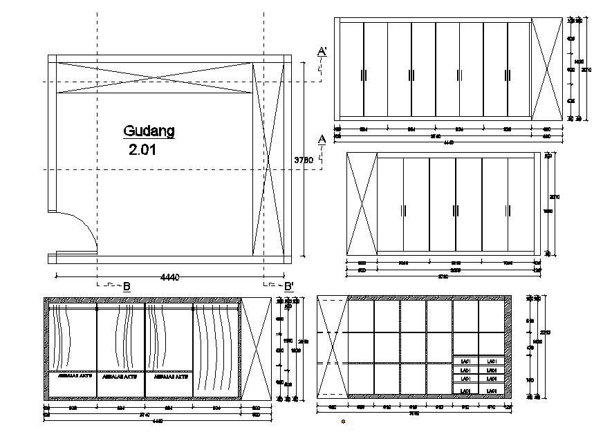 Bedroom Wardrobe Drawing DWG File