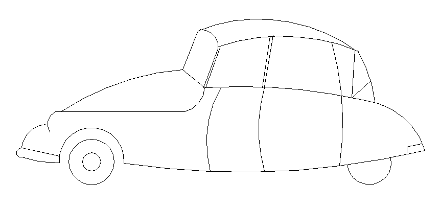 Beetle car elevation cad block