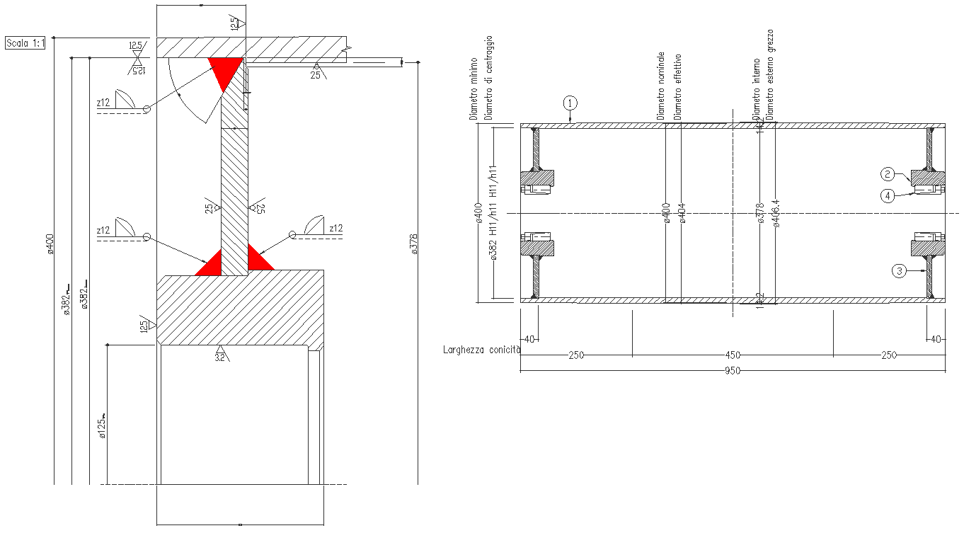 Belt conveyor detailed plan and section DWG AutoCAD file 