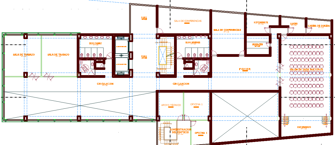 Big Layout plan of a office dwg file
