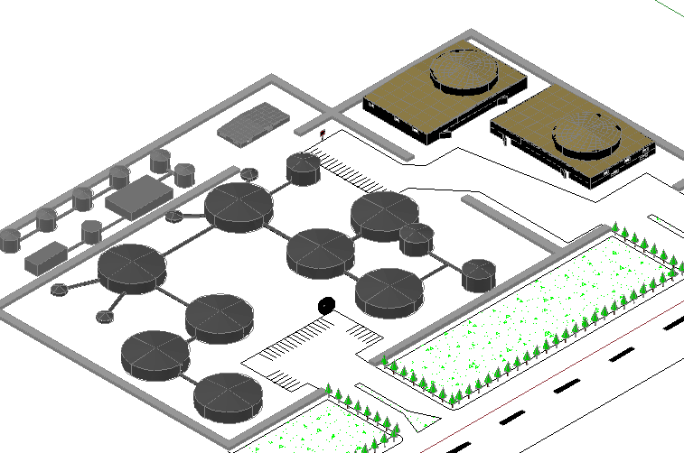 Biofuel plant 3 D plan detail dwg file