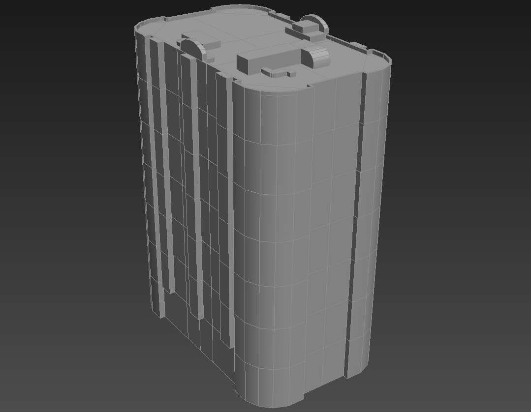3D MAX Round Block Elevation of Commercial Building Model files
