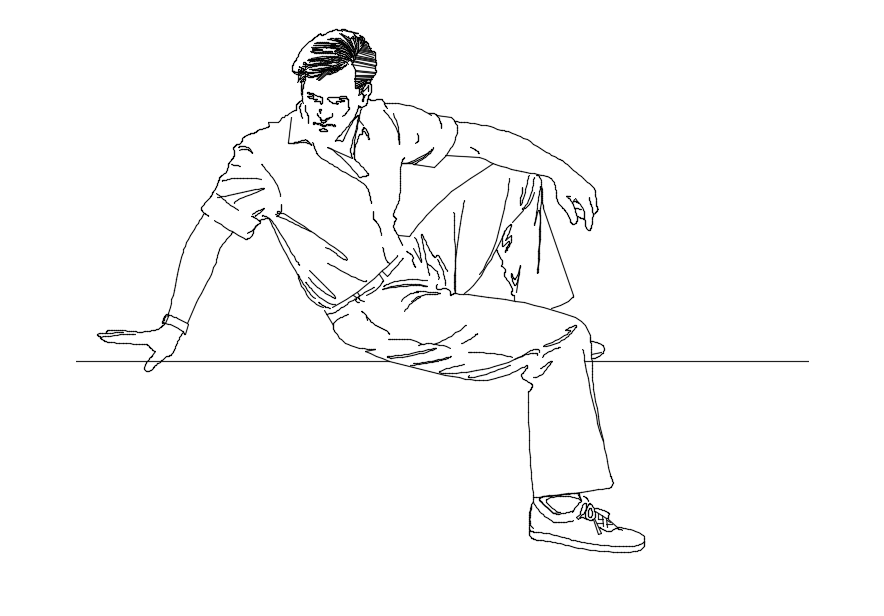 Block of seating man in people block dwg file