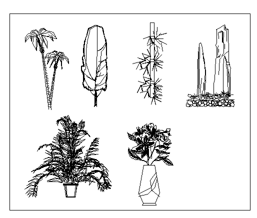 Block of trees dwg file 