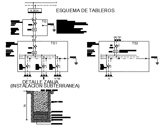Board scheme and ditch detail dwg file
