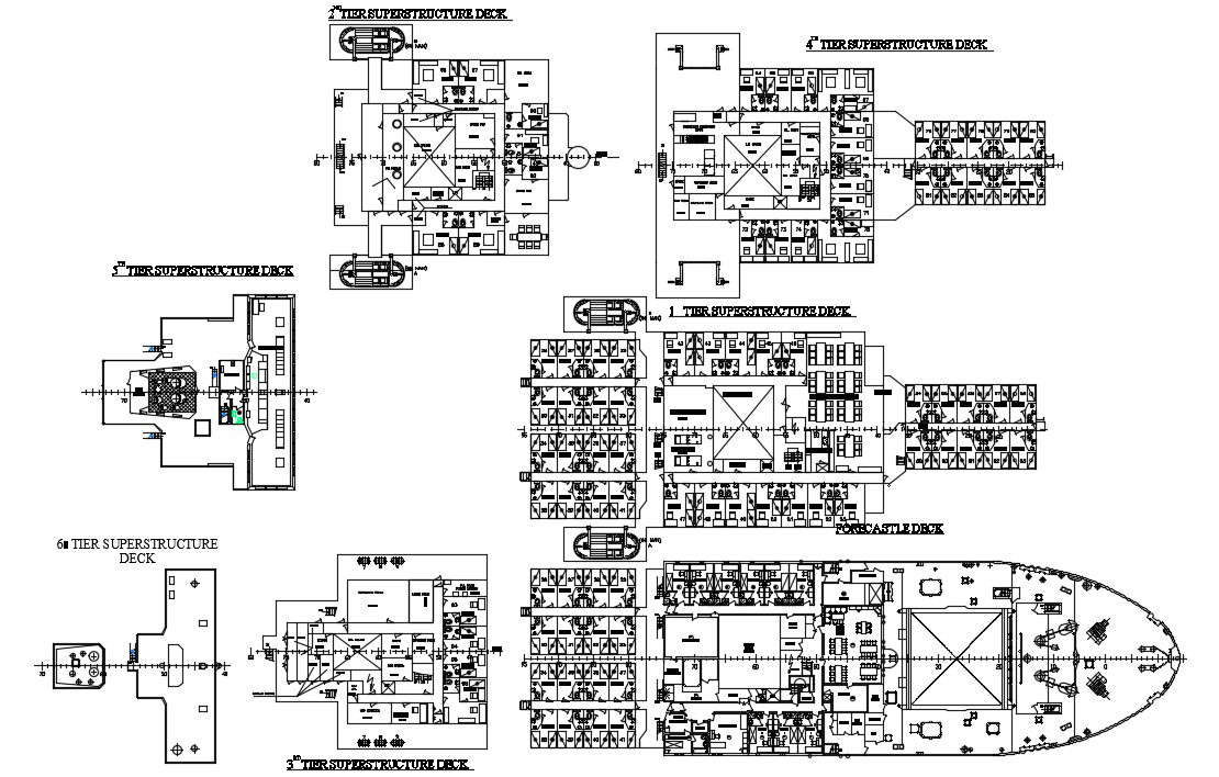 Boat design with detail dimension in autocad 