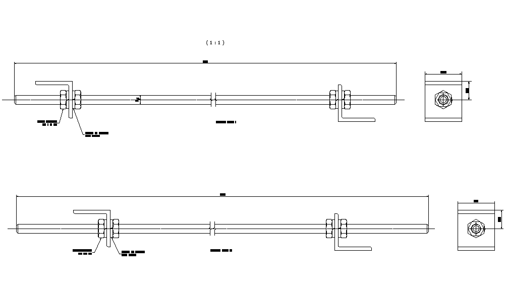 Bolt in roof plan and section detail dwg file