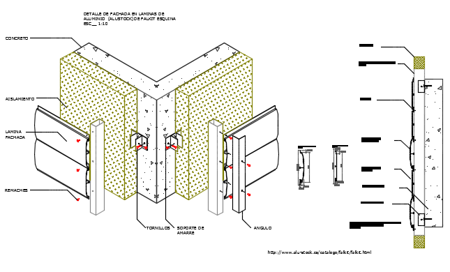 Bolt nut section detail dwg file