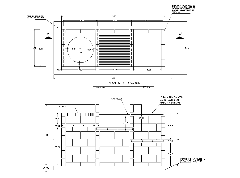 Boundary wall specifications detail dwg file