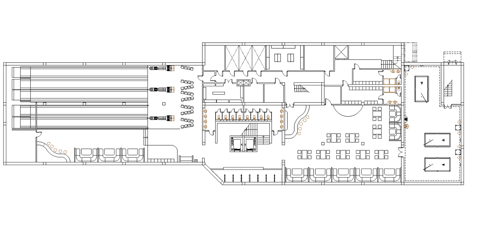 Bowling plan detail dwg file.