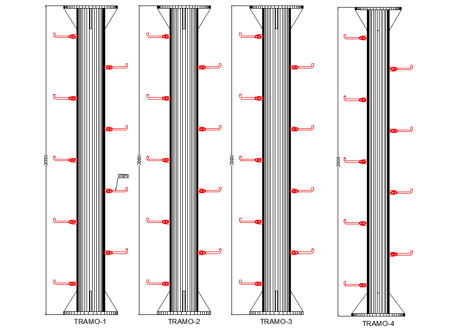Bracing mast 12 m high detail dwg file