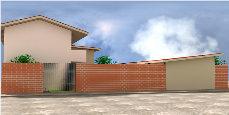 Brick  compound wall layout of college dwg file