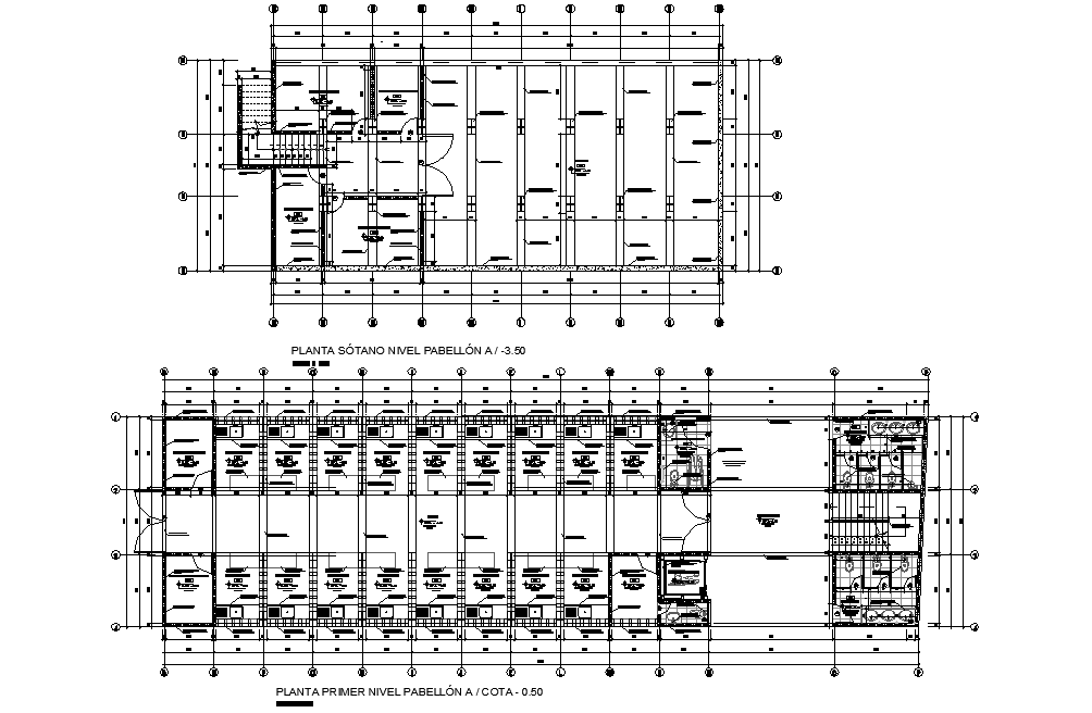 Brick building plan autocad file