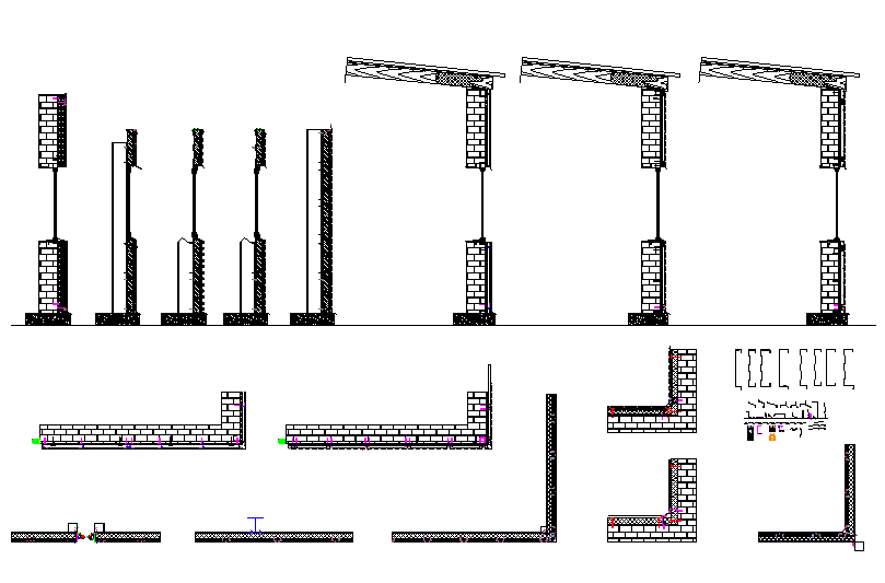 Brick construction elevation detail