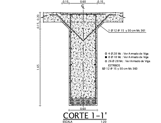 Bridge foundation section detail dwg file