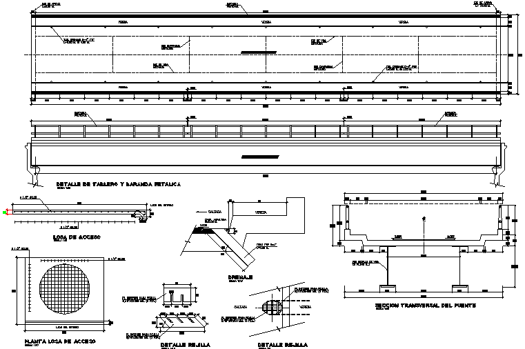 Bridge plan and elevation detail dwg