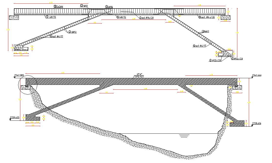 Bridge plan and section dwg file