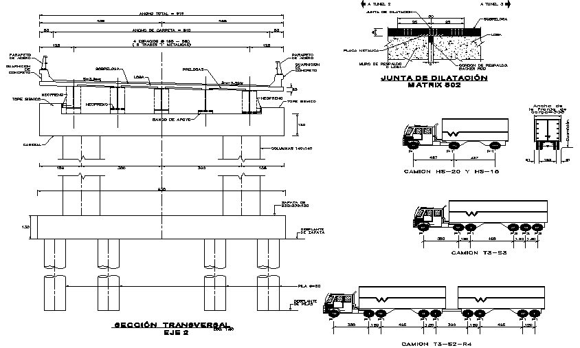 Bridge plan and section plan detail dwg file
