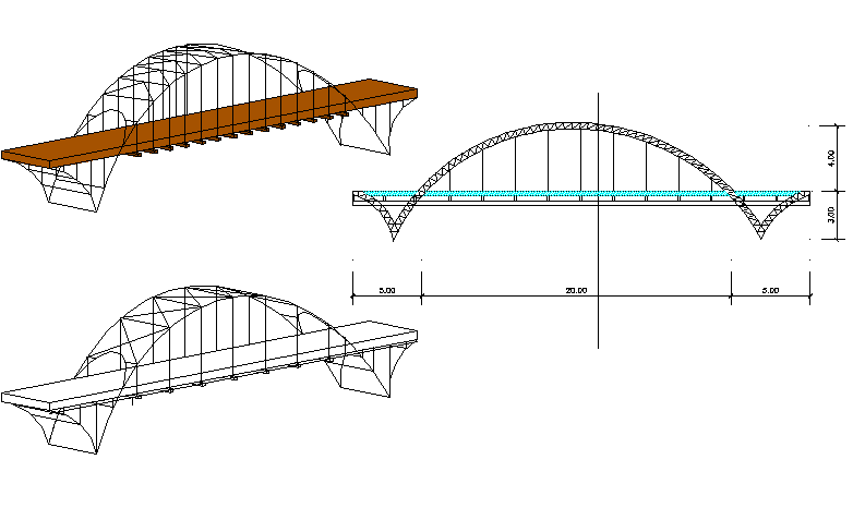 Bridge project plan detail dwg file