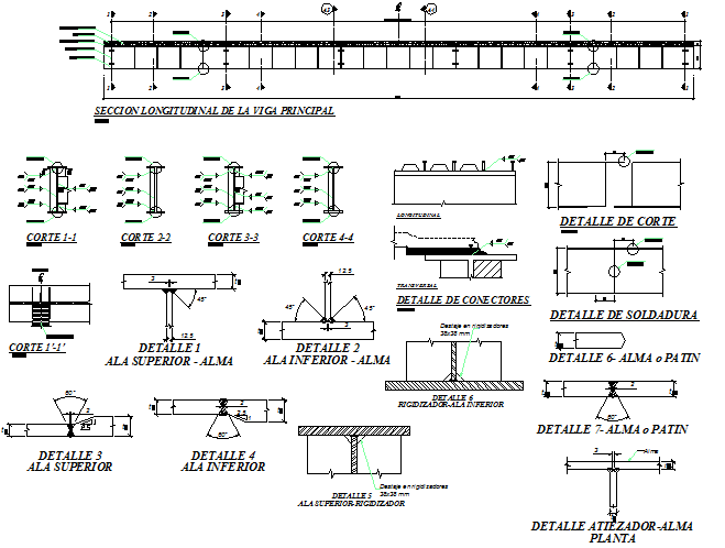 Bridge section plan detail dwg file