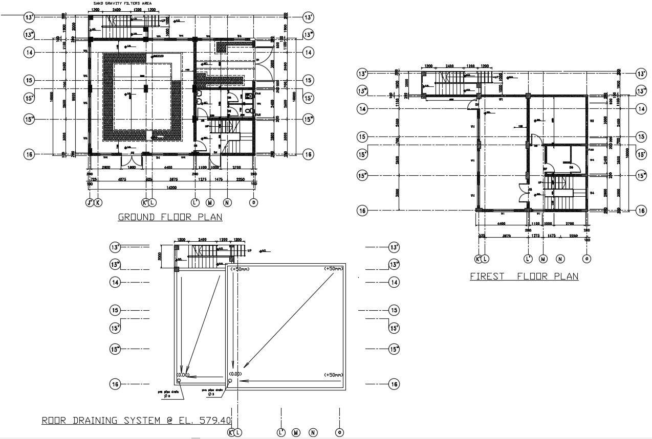 Building Construction Plan DWG File