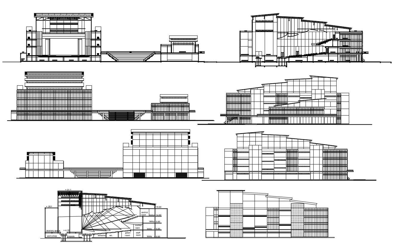 Building Design Drawing Elevation CAD Plan 