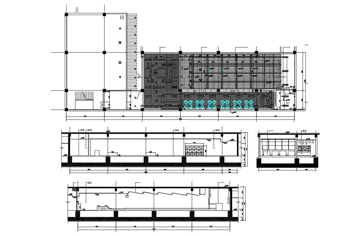 Building Design Floor plan and Section Drawing
