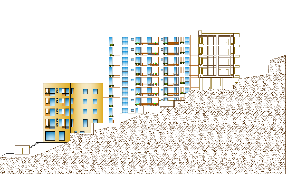 Building Elevation design dwg file