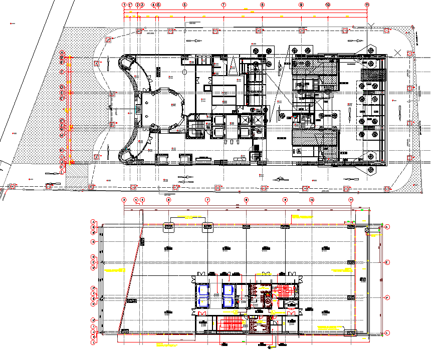 Building Floor plan with Detailing 