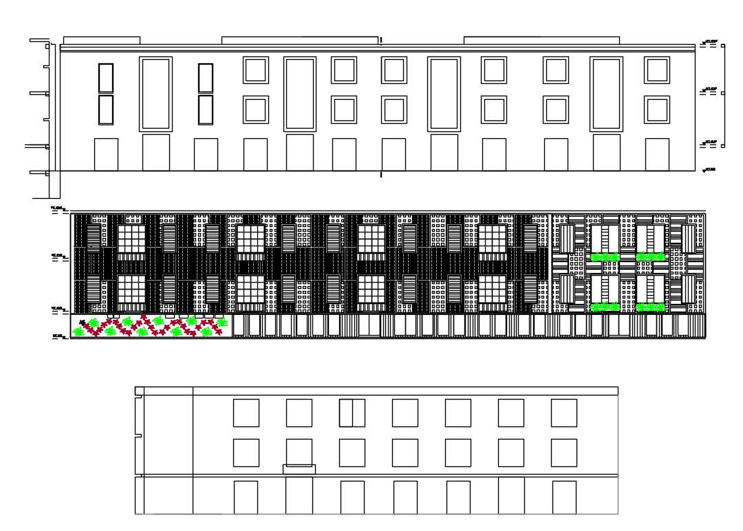 Building Free Elevation Design DWG File