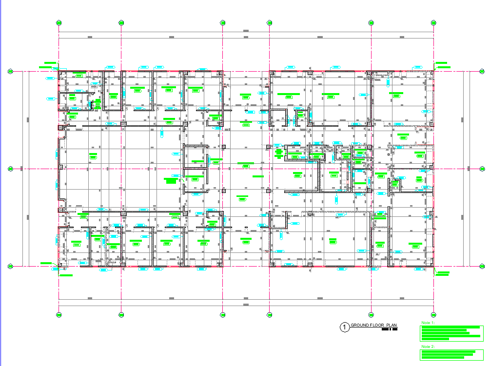 Building Ground floor plan dwg file