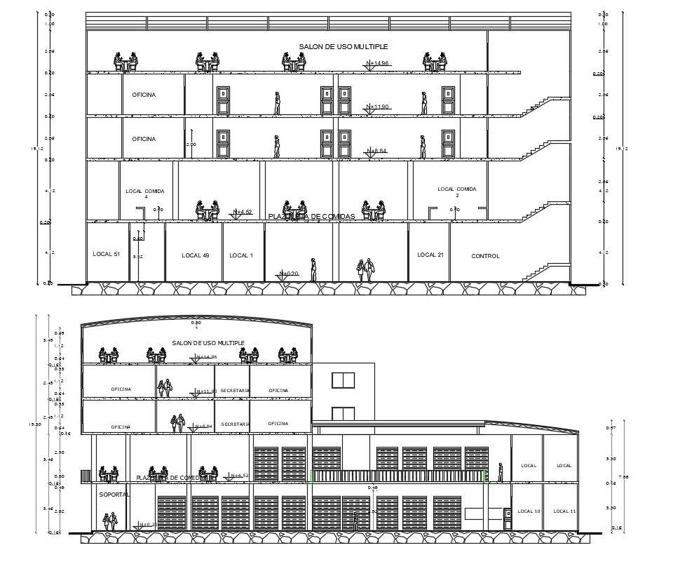 Building Section Plan AutoCAD File