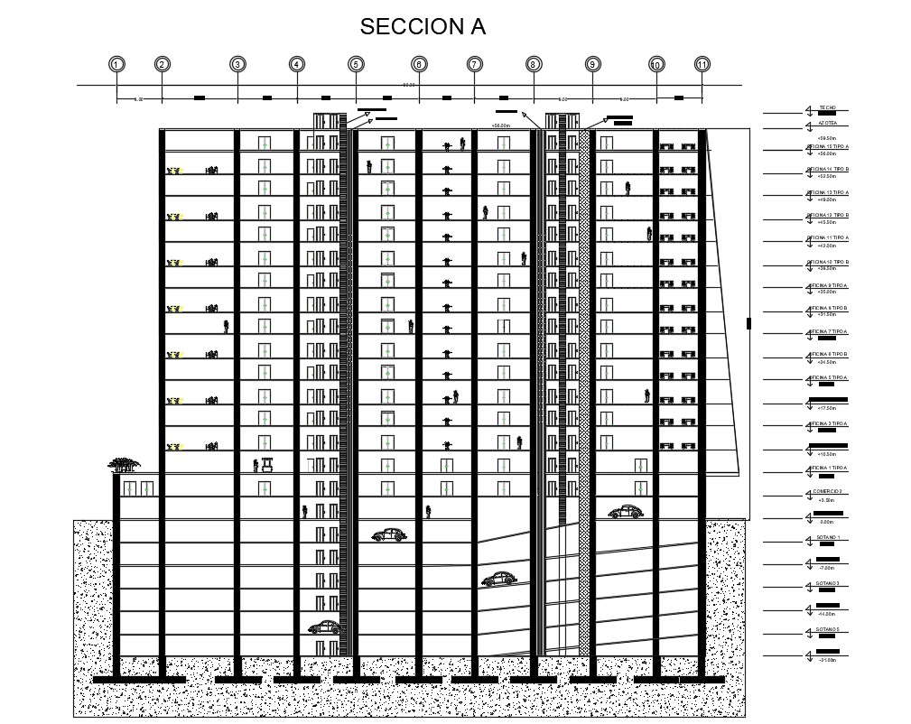 Building Section Plan DWG